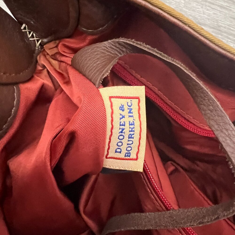 Dooney & Bourke tan nylon hobo shoulder bag - Picture 5 of 5